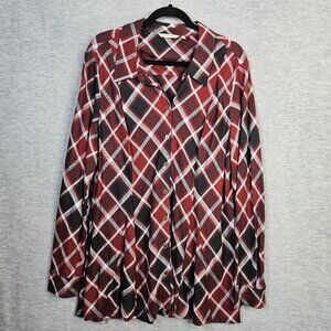 Soft Surroundings Women’s Button Up Joelle Tunic Plaid Shirt Size 1X